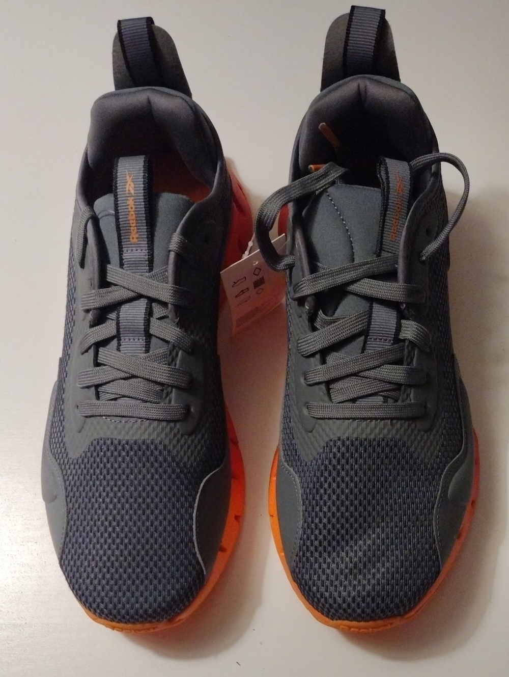 Reebok ZIG DYNAMICA Men's Gray and Orange Athletic Running Sneakers